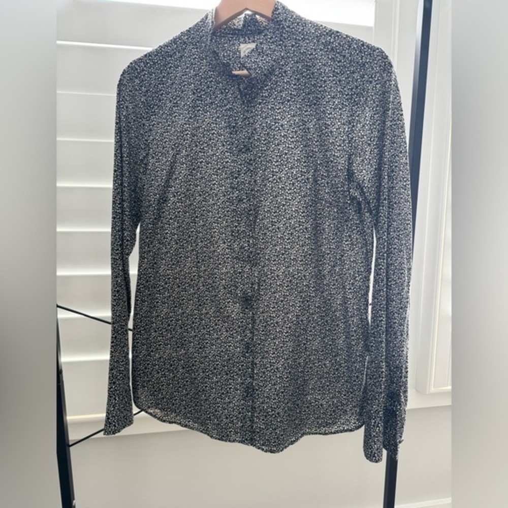 J. Crew Black and Gray Perfect Shirt